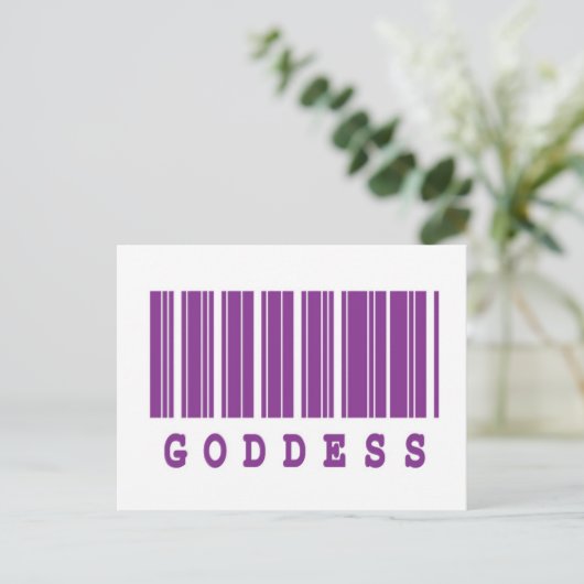 Carte Postale conception de code-barres déesse (Debout devant)
