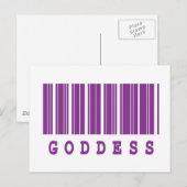 Carte Postale conception de code-barres déesse (Devant / Derrière)