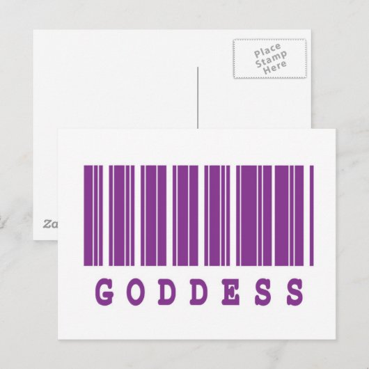 Carte Postale conception de code-barres déesse (Devant / Derrière)