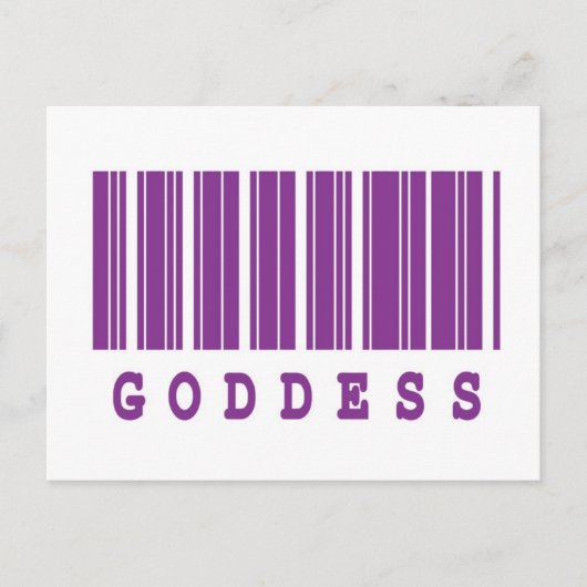 Carte Postale conception de code-barres déesse (Devant)