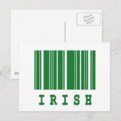 Carte Postale conception de code-barres irlandais (Devant / Derrière)
