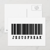 Carte Postale conception de code-barres Jesus freak (Devant / Derrière)