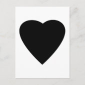 Carte Postale Conception de cœur d'amour noir et blanc. (Devant)