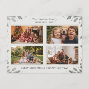 Carte Postale Conception de collage photo de Noël avec branches