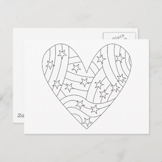 Carte Postale Conception de coloration cardiaque (Devant / Derrière)