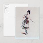 Carte Postale Conception de costumes pour une arlequin femme, ve (Devant / Derrière)