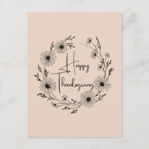 Carte Postale Conception de couronne florale avec des marguerite