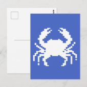 Carte Postale conception de crabe pixel (Devant / Derrière)