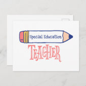 Carte Postale Conception de crayon pour enseignant en éducation (Devant / Derrière)