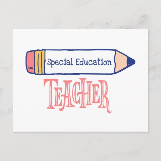 Carte Postale Conception de crayon pour enseignant en éducation (Devant)