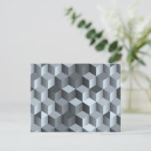 Carte Postale Conception de cube 3D monochrome (Debout devant)
