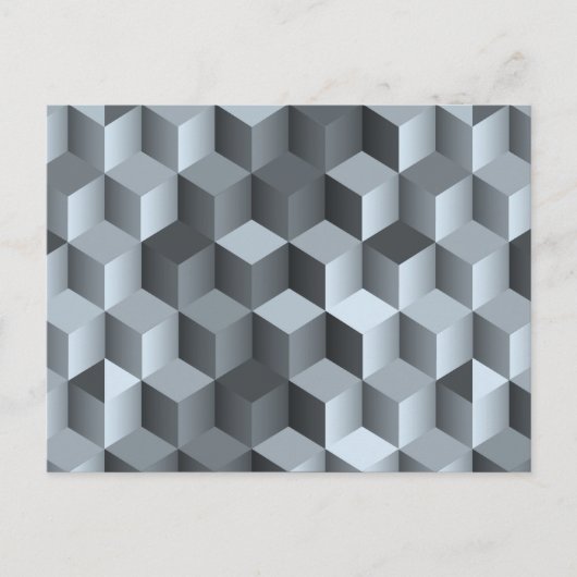 Carte Postale Conception de cube 3D monochrome (Devant)