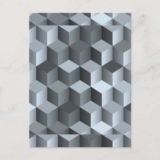 Carte Postale Conception de cube 3D monochrome (Devant)