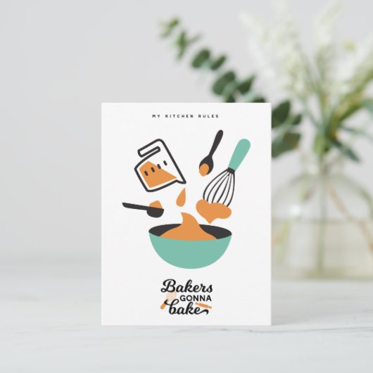 Carte Postale Conception De Cuisson Pour Bakers (Debout devant)