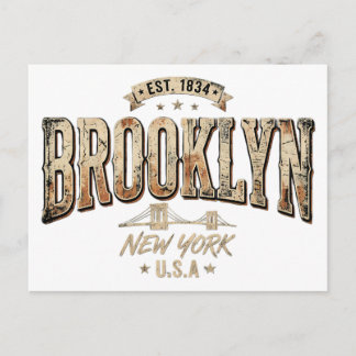 Carte Postale Conception de design doré orné de Brooklyn New Yor