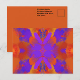 Carte Postale Conception de design graphique abstrait orange vio