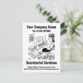 Carte Postale Conception de dessin animé de services de secrétar (Debout devant)