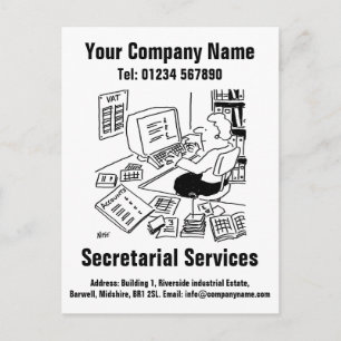 Carte Postale Conception de dessin animé de services de secrétar