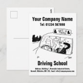 Carte Postale Conception de dessin animé d'école de conduite pou (Devant / Derrière)
