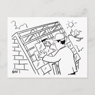 Carte Postale Conception de dessin animé pour services de toitur