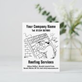 Carte Postale Conception de dessins animés pour services de toit (Debout devant)
