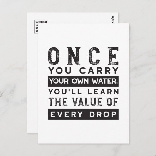 Carte Postale Conception de devis de sagesse - Valeur de chaque (Devant / Derrière)