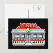 Carte Postale conception de diner rétro (Devant / Derrière)