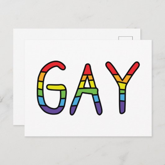 Carte Postale Conception de Doodle Gay (Devant / Derrière)