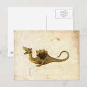 Carte Postale Conception de dragon médiéval vintage (Devant / Derrière)