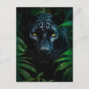 Carte Postale Conception de faune de jungle de panthère noire my