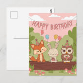 Carte Postale Conception de fête d'anniversaire pour enfants ave (Devant / Derrière)