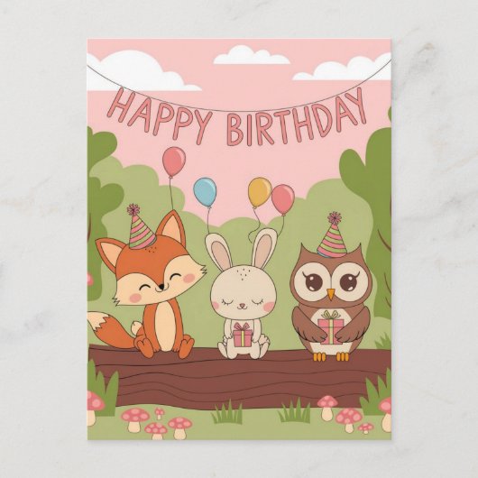 Carte Postale Conception de fête d'anniversaire pour enfants ave (Devant)