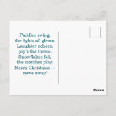 Carte Postale Conception de fête de Noël de Pickleball Joyeux No (Dos)