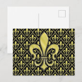 Carte Postale Conception de Fleur de Lis de Mardi Gras Cool (Devant / Derrière)