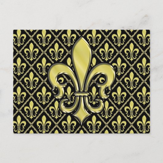 Carte Postale Conception de Fleur de Lis de Mardi Gras Cool (Devant)