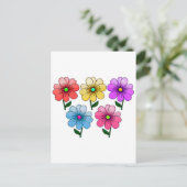 Carte Postale Conception de fleurs 5 couleurs (Debout devant)