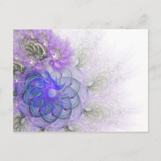 Carte Postale Conception de fleurs abstraites lacy de pourpre et (Devant)