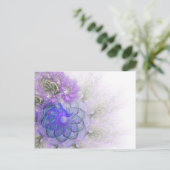 Carte Postale Conception de fleurs abstraites violettes et bleue (Debout devant)
