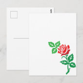 Carte Postale Conception de fleurs de rose rouge – Beauté floral (Devant / Derrière)