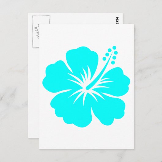 Carte Postale Conception de fleurs d'hibiscus (Devant / Derrière)