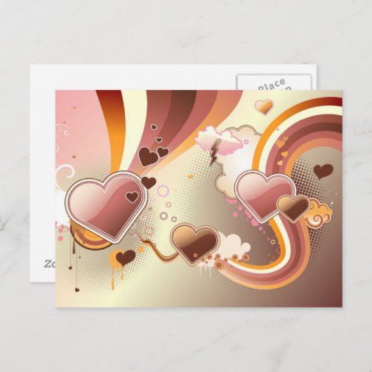 Carte Postale Conception de fond stylé (Devant / Derrière)