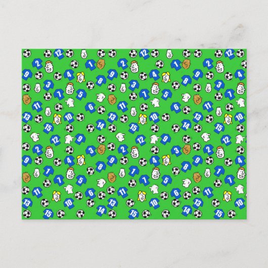 Carte Postale Conception de football avec Chemises Bleues (Devant)