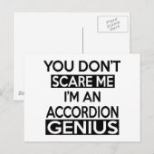 CARTE POSTALE CONCEPTION DE GÉNIE D'ACCORDION (Devant / Derrière)