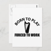 Carte Postale conception de harpe celtique (Devant / Derrière)