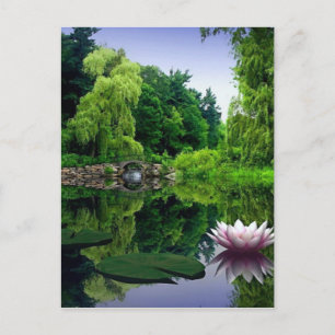 Carte Postale Conception de jardins d'eau paisible