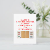 Carte Postale conception de joueur de mahjong (Debout devant)