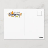 Carte Postale Conception de jour de Thanksgiving heureux (Dos)
