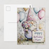 Carte Postale Conception de joyeux anniversaire pour maman avec  (Devant / Derrière)