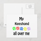 Carte Postale Conception de Keeshond Walks (Devant / Derrière)