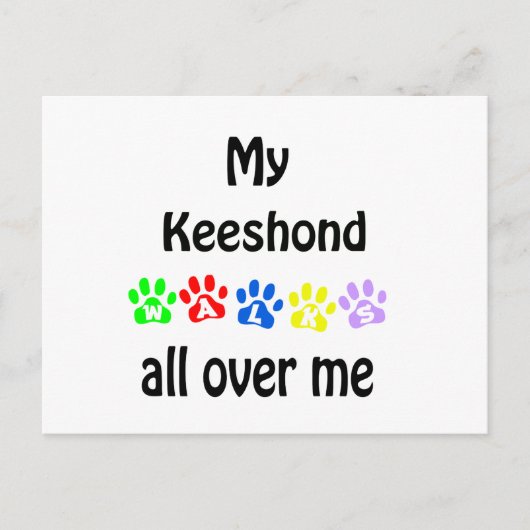Carte Postale Conception de Keeshond Walks (Devant)